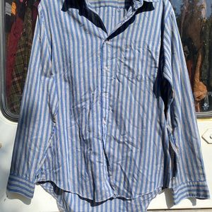 Vintage “Christopher Street” medium dress shirt; blue pin stripe made in Korea